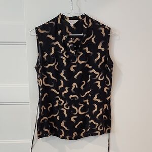 Black and Tan Women's Sleeveless Top